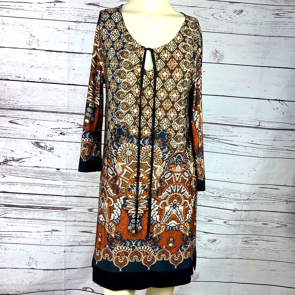 Tria Tria Boho Mara Minka Dress Brown Black Size M